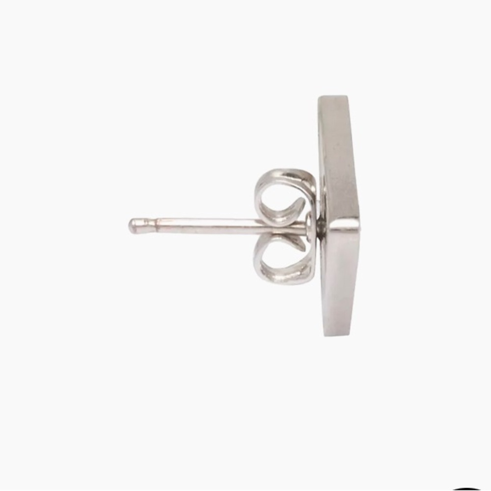 Authentic Prada Symbole Earrings in silver and black enamel (serial # on back) - Picture 4 of 6